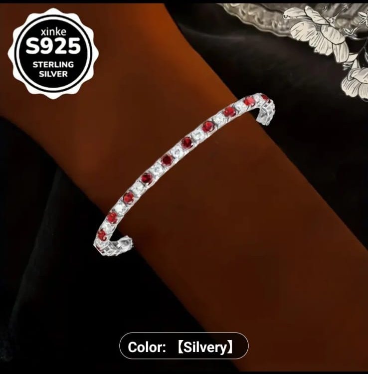 Ruby red + White Tennis Bracelet